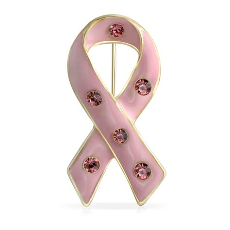 Bling Jewelry Crystal Accent Enamel Pink Ribbon Support The Cause