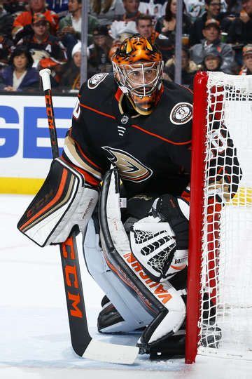 Ryan Miller 30 Of The Anaheim Ducks Holds The Crease During The Game