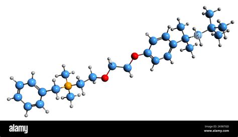 3D image de la formule squelettique du chlorure de benzéthonium