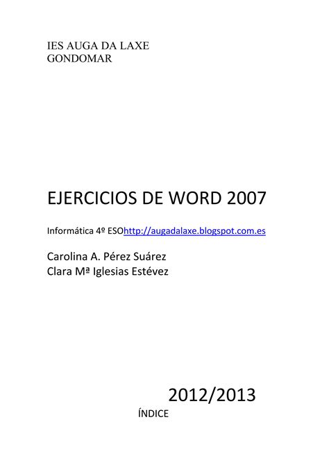 Libro De Ejercicios Word Pdf