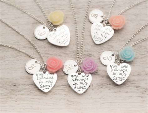 5 Bff Necklaces In A Set Of 5 Silver Heart Necklaces Etsy