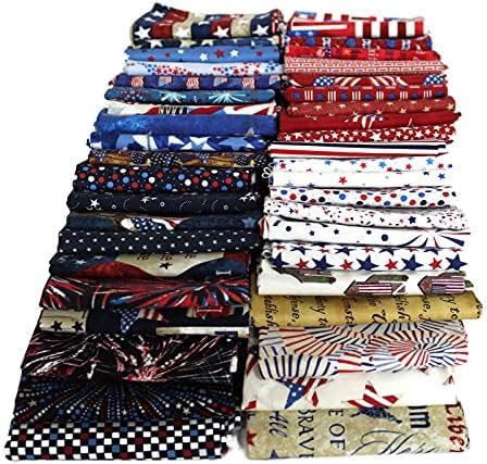 10 Fat Quarters Assorted Patriotic American Usa 4th Of July America Stars And