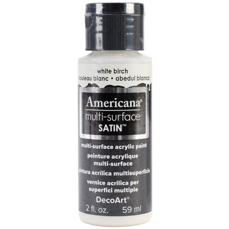 Decoart Americana Multi Surface Satin Acrylic Paint 2Oz White Birch