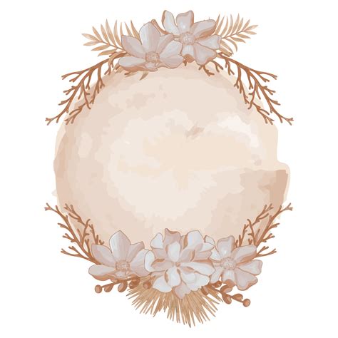 Watercolor Dried Flower Frame Brown Flora Clipart 11461047 Png