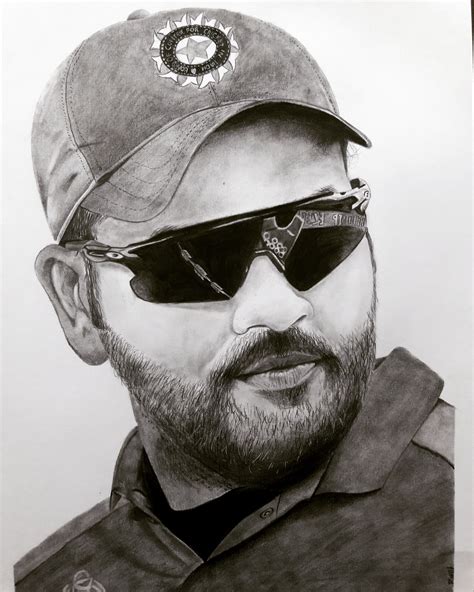 drawing  batsman rohit sharma portrait drawing pencil portrait