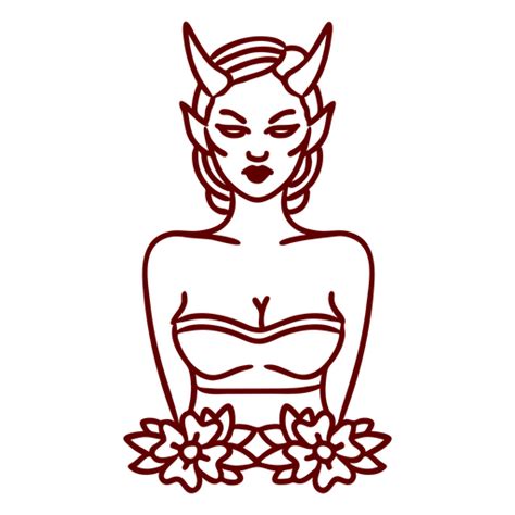 Design Png E Svg De Diabo Dama Floral Para Camisetas