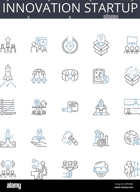 Innovation Startup Outline Icons Collection Creative Solution Novel