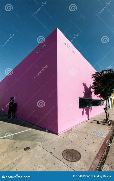 The Paul Smith Pink Wall On Melrose Avenue Editorial Image Image Of