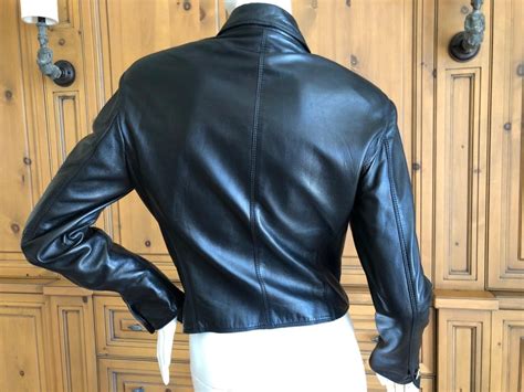 Gianni Versace 1990 Lambskin Leather Moto Jacket With Gold