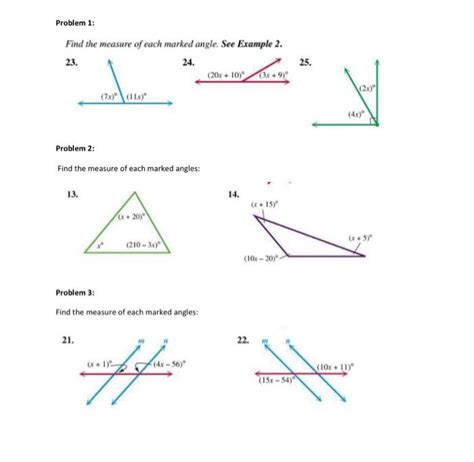 Solved Problem Find The Measure Of Each Marked Angle See Chegg