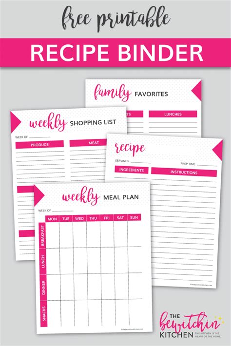 Free Printable Recipe Binder Templates Printable Templates Your Go