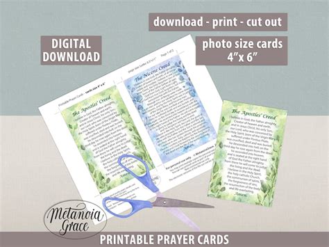 Nicene Creed Apostles Creed Printable Creed Prayer Cards I Believe