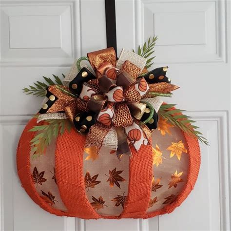 Dollar Tree Pumpkin Wreath Form Ideas Fall Thanksgiving Wreaths Diy