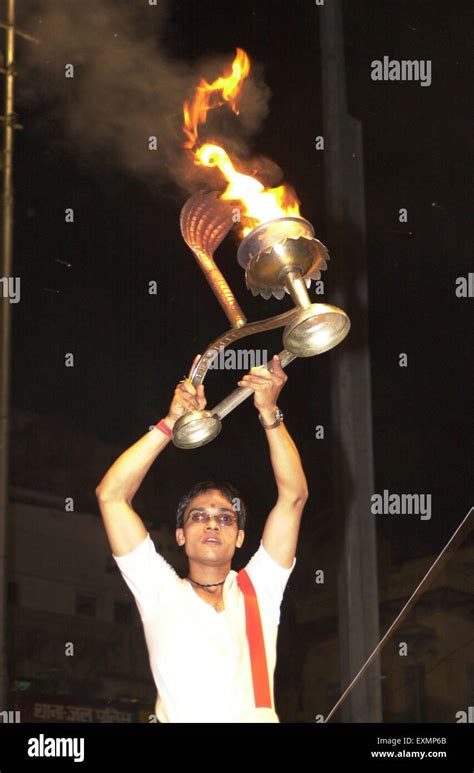 ganga aarti of river ganges Varanasi Uttar Pradesh India Stock Photo ...