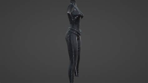 Female Lace Up Sides Black Leather Bodysuit Buy Royalty Free 3d Model