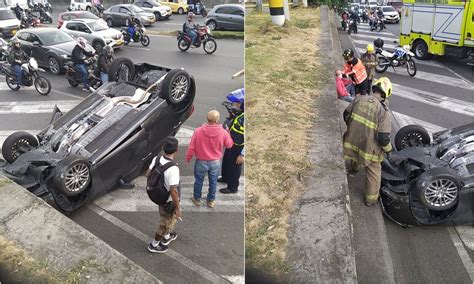 Video Un Carro Se Volcó A La Altura Del Deprimido De Parques Del Río