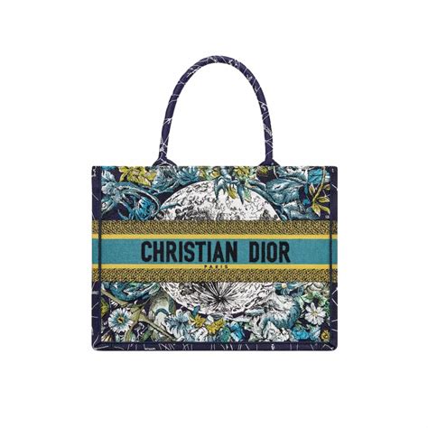 Christian Dior Medium Dior Book Tote Blue Multicolor Bag For Women