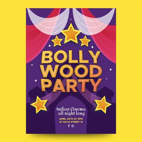 Free Vector Bollywood Party Poster Template