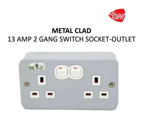 Double Metal Clad Socket 13amp 2 Way Switched Socket Sirim Approved 2