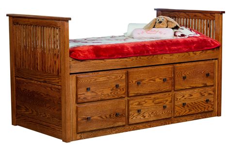 Captain Bed Amish Solid Wood Beds Kvadro Furniture