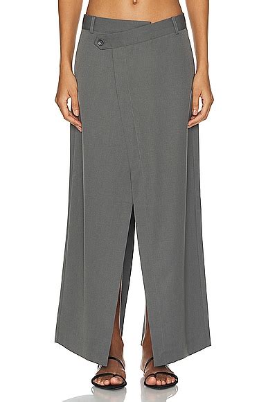 St Agni Deconstructed Waist Maxi Skirt In Pewter Grey Fwrd