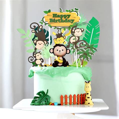 Buy Laventy 13 Pcs Monkey Cake Topper Banana Cake Decoration Curious