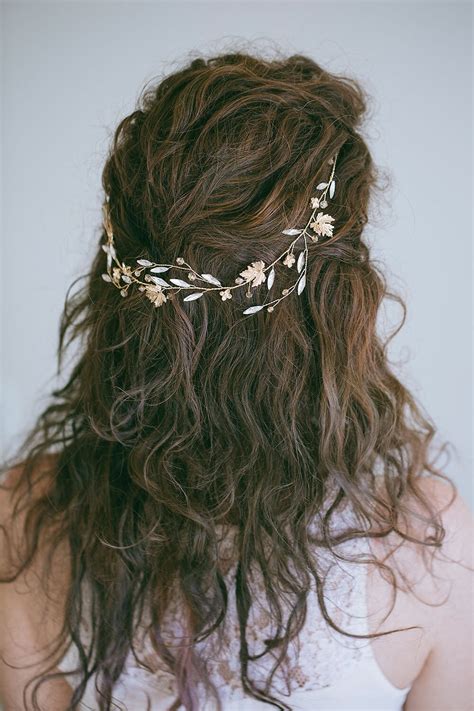 Bridal Crystal Hair Vine Gold Leaf Hair Vine Gold Headband Etsy Uk