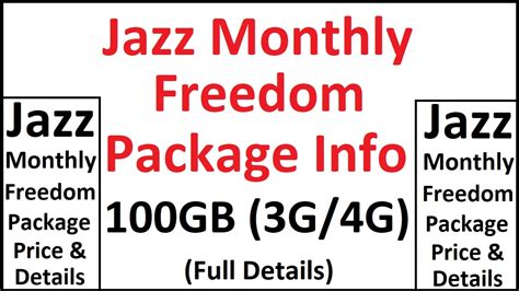 Jazz Monthly Freedom Package 100gb Introduces In Rs 1739