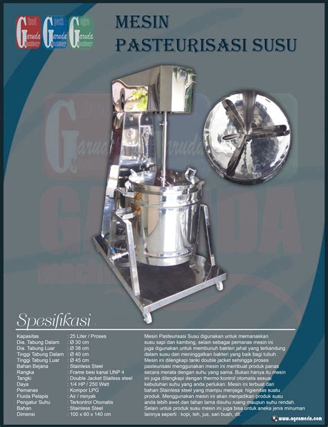 Jual Mesin Pasteurisasi Susu Harga Murah Malang Oleh Garuda Machinery