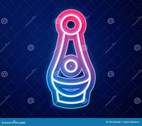 Glowing Neon Line Soju Bottle Icon Isolated On Blue Background Korean