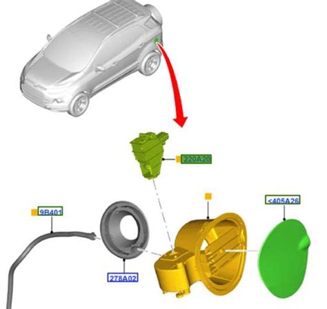 siłownik klapki wlewu paliwa Ford Mondeo mk4 S Max Galaxy 1522345