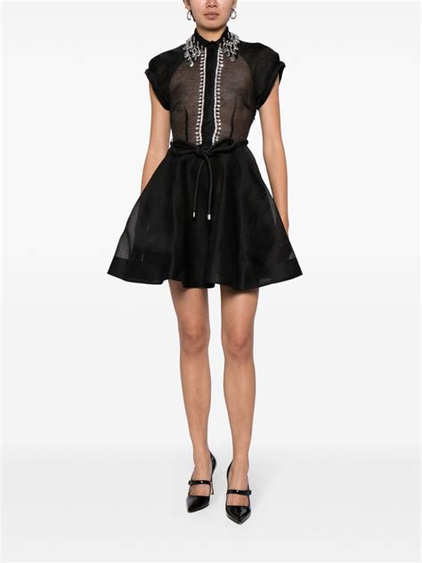 Zimmermann Matchmaker Flip Crystal Embellished Minidress Farfetch