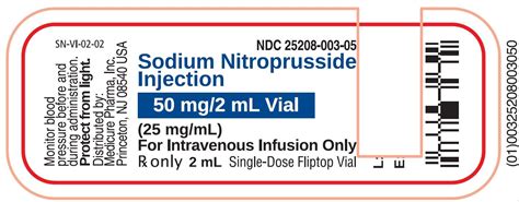 Sodium Nitroprusside Injection Fda Prescribing Information Side