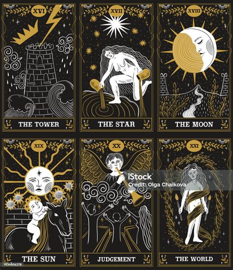 Vintage Vintage Style Deck Of Tarot Cards Magical Predictions Of The Future Mysterious