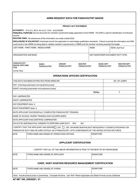 Af Imt Form 196 Fill Out Sign Online And Download Fillable Pdf