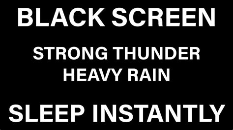 Strong Thunderstorm With Heavy Rain Sounds For Sleeping 3 Hours Black Screen Relaxing Youtube