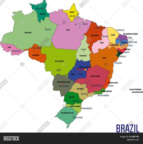 Political Map Brazil Vector And Photo Free Trial Bigstock