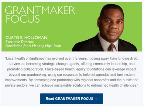 Grantmakers In Health Grantmaker Focus Foundation For A Healthy High