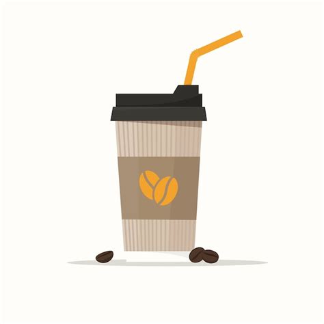 Premium Vector Paper Cup With Coffee Cute Vector Illustration In