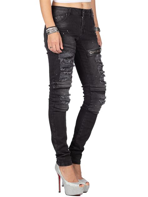 Cipo Baxx Sexy Damen Jeans Hose Slim Straight Skiny Cut Denim Stretch