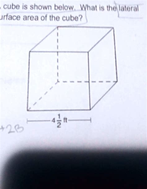 Solved A Cube Is Shown Below What Is The Lateral Surface Area Of The