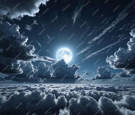 Premium Photo Sky Clouds Texture Background Pattern A Full Moon In The Sky Above Clouds