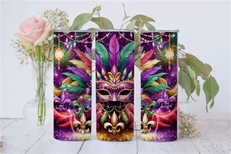 Mardi Gras Majesty Oz Skinny Tumbler Graphic By Pizzom Creative