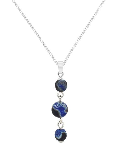 Arlizi Ketting Blauw Vuuragaat Kralen Hanger Sterling Zilver