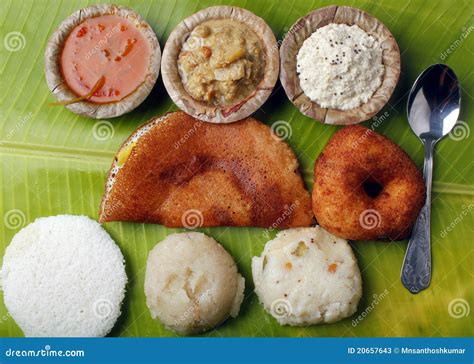 Masala Dosa, Idly, Vada, Chutney, Upma and Sambar Stock Image - Image ...