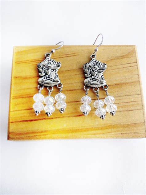 Mayan Jewelry For Her Crystal Beads Earrings Small And Etsy