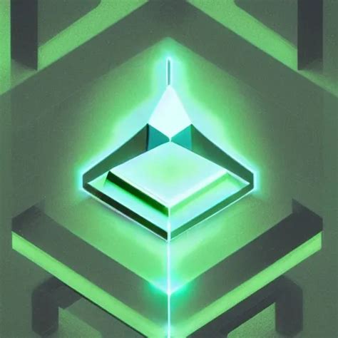 Isometric 3D Of The Ethereum Symbol In Green By Stable Diffusion