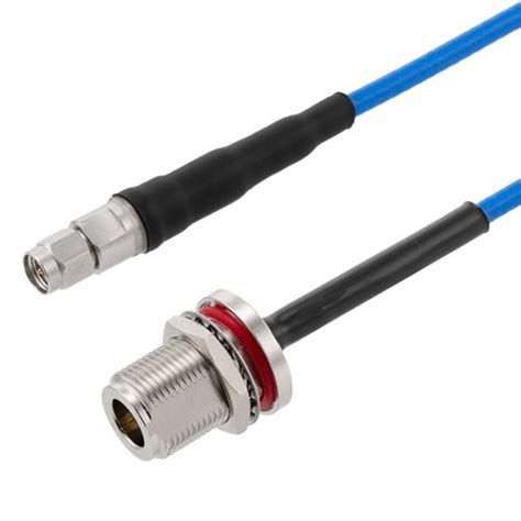 SMA Male To N Female Bulkhead Cable Using 402SS Series Coax With Heavy