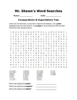 Word Searches For Developing Intermediate Spellers Comparative