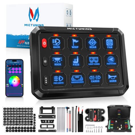 MICTUNING 5 5 RGB 12 Prze Cznik Schodowy Panel Kontrola Aplikacji